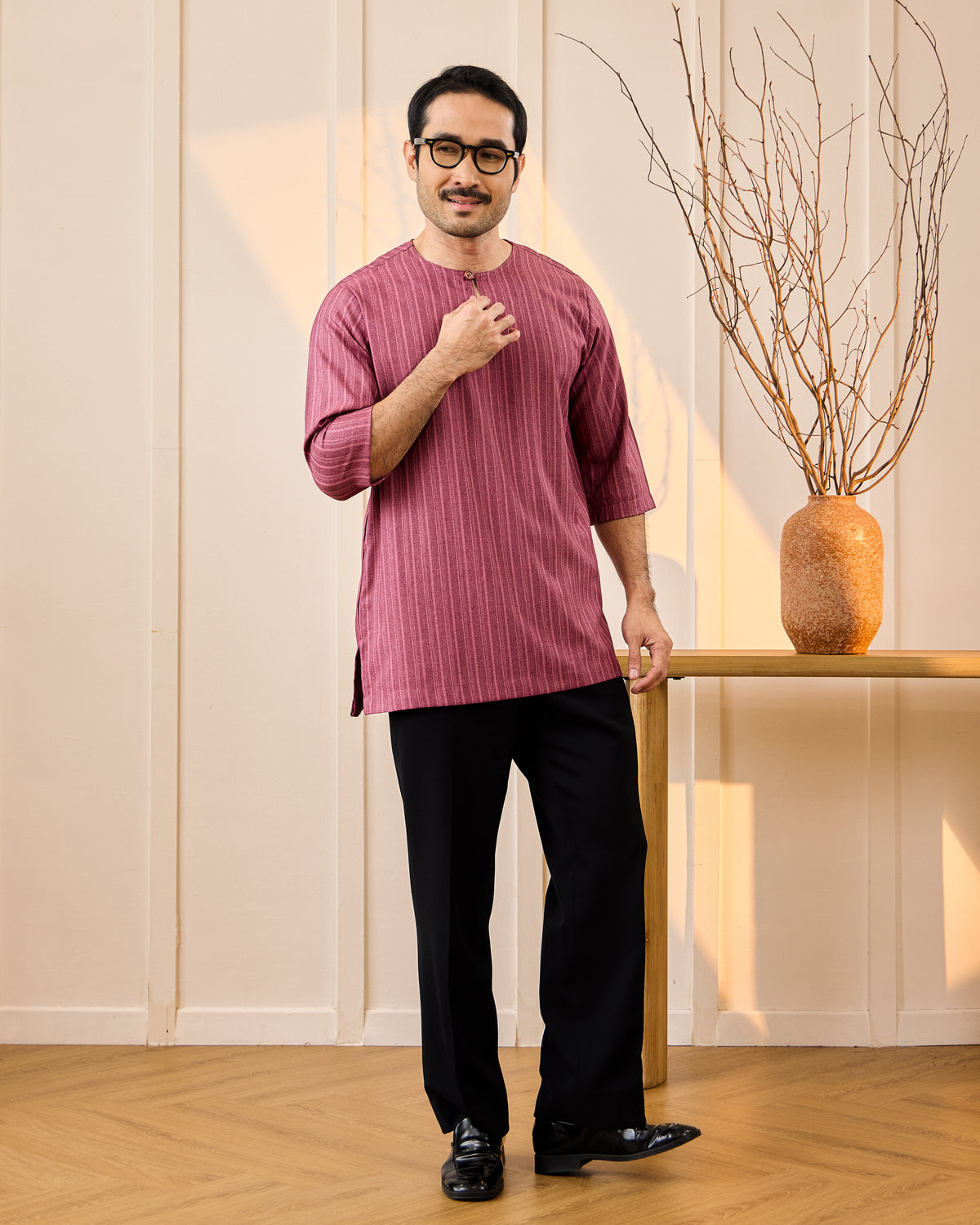 KURTA NADI (STRIPES) - MAROON