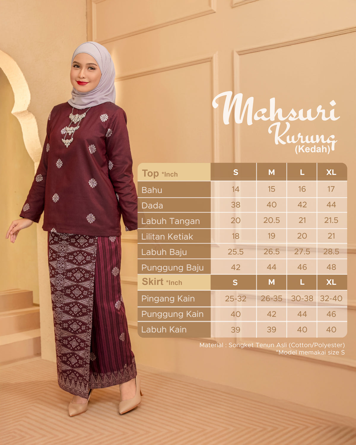 AS-IS | KURUNG MAHSURI (KEDAH) - BABY BLUE/NAVY BLUE
