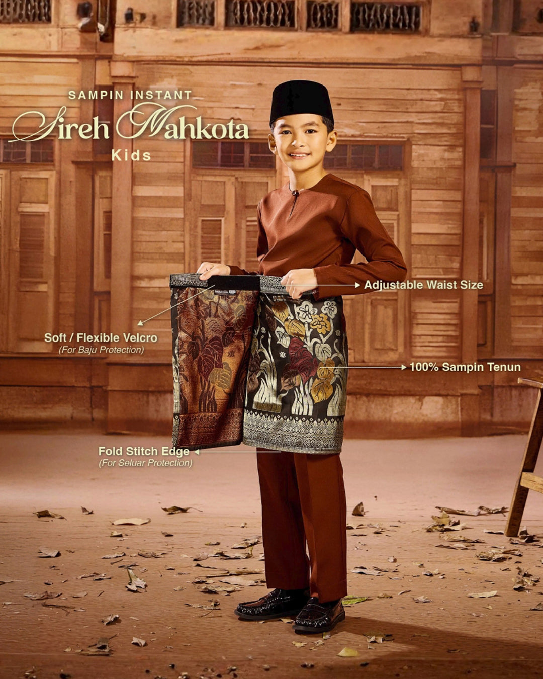 SAMPIN SIREH MAHKOTA (KIDS) - BLACK GOLD/MIX (SM01)