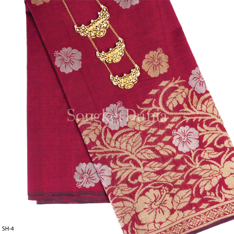RED MAROON - GOLD/SILVER (SH-4) | SARIMAH