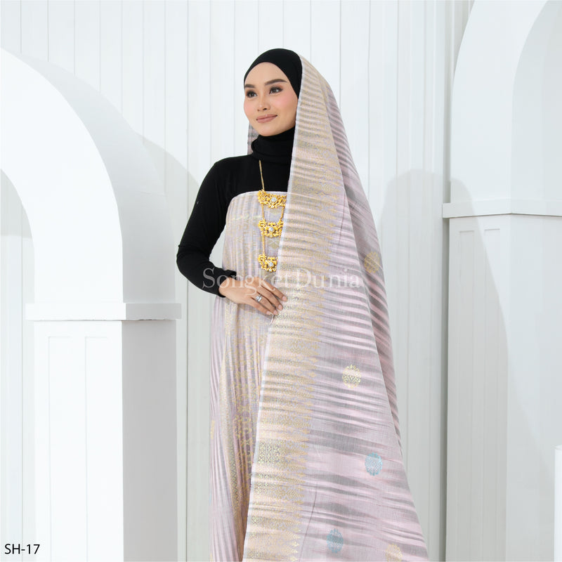 DUSTY PINK JALUR - GOLD (SH-17) | SARIMAH