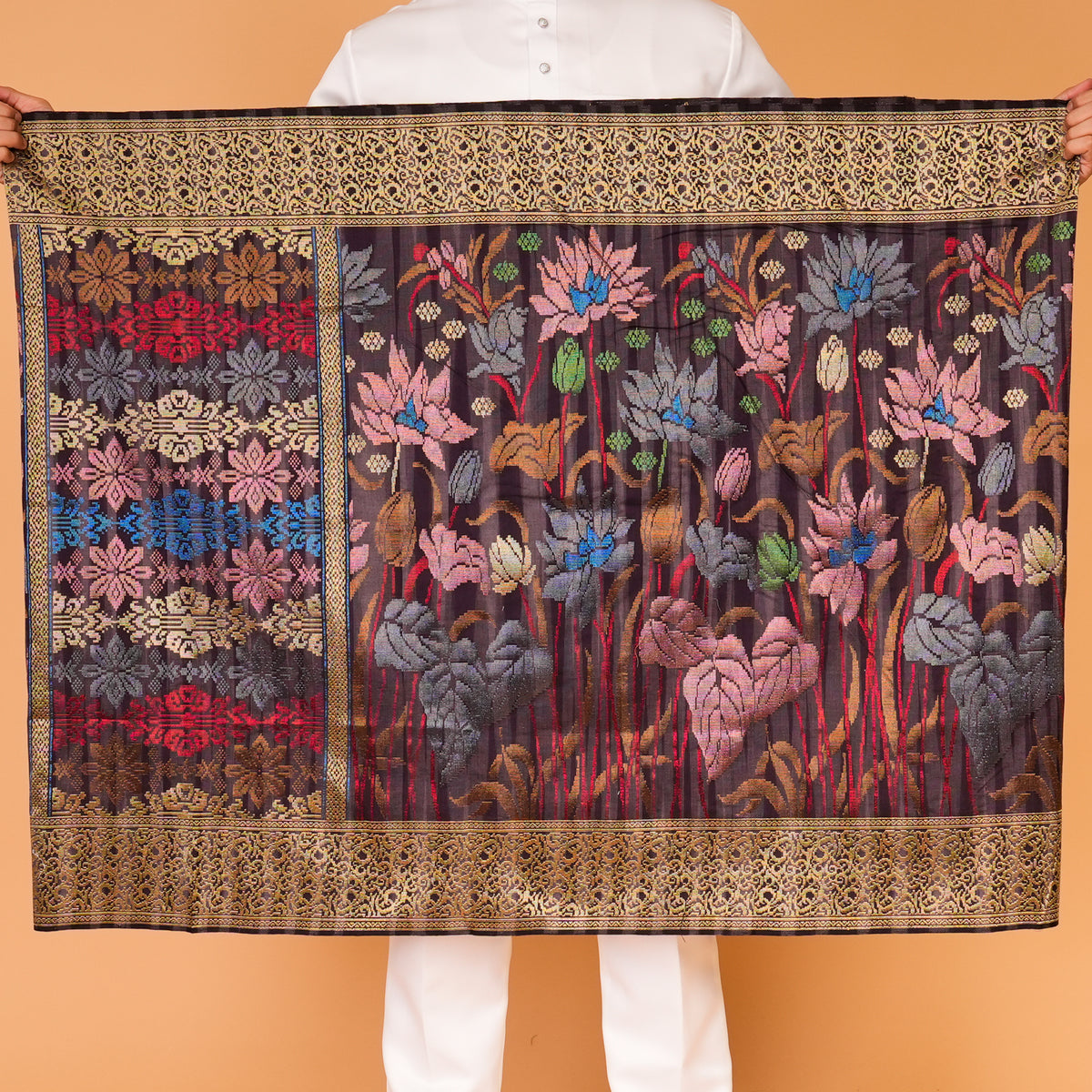 BURGUNDY - GOLD Mix (Jalur) | Royal Handmade (2.5 Meter)