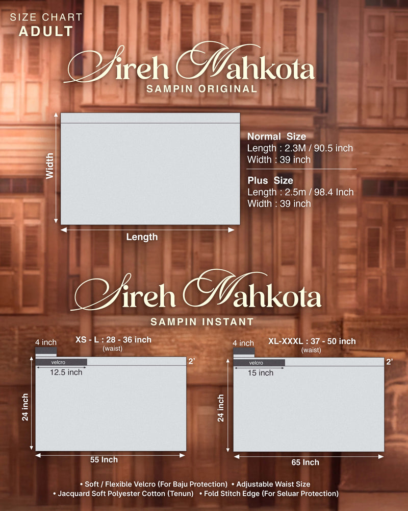 SAMPIN SIREH MAHKOTA (ADULT) - OFF WHITE/SILVER (SM08)