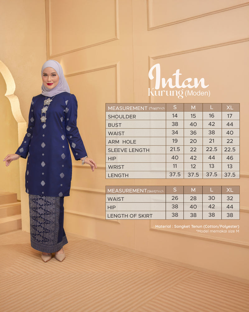 KURUNG INTAN (MODEN) - SONGKET TENUN ASLI | GREY