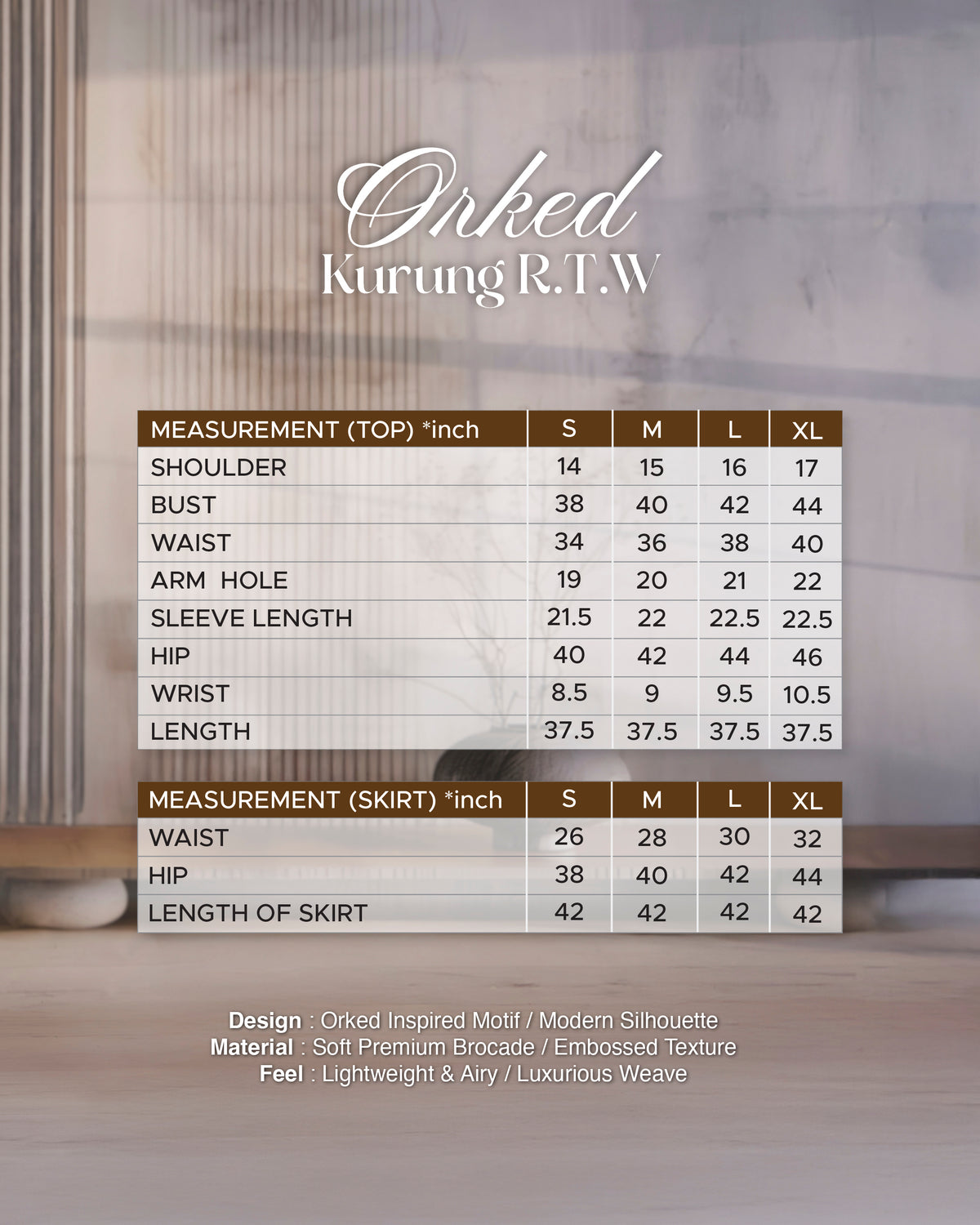 KURUNG ORKED (Moden) - Black | Soft Premium Brocade