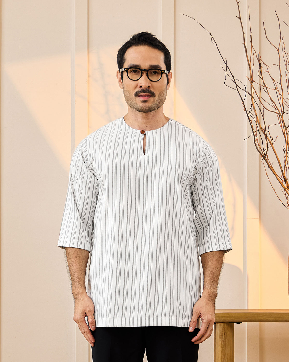 KURTA NADI (STRIPES) - WHITE