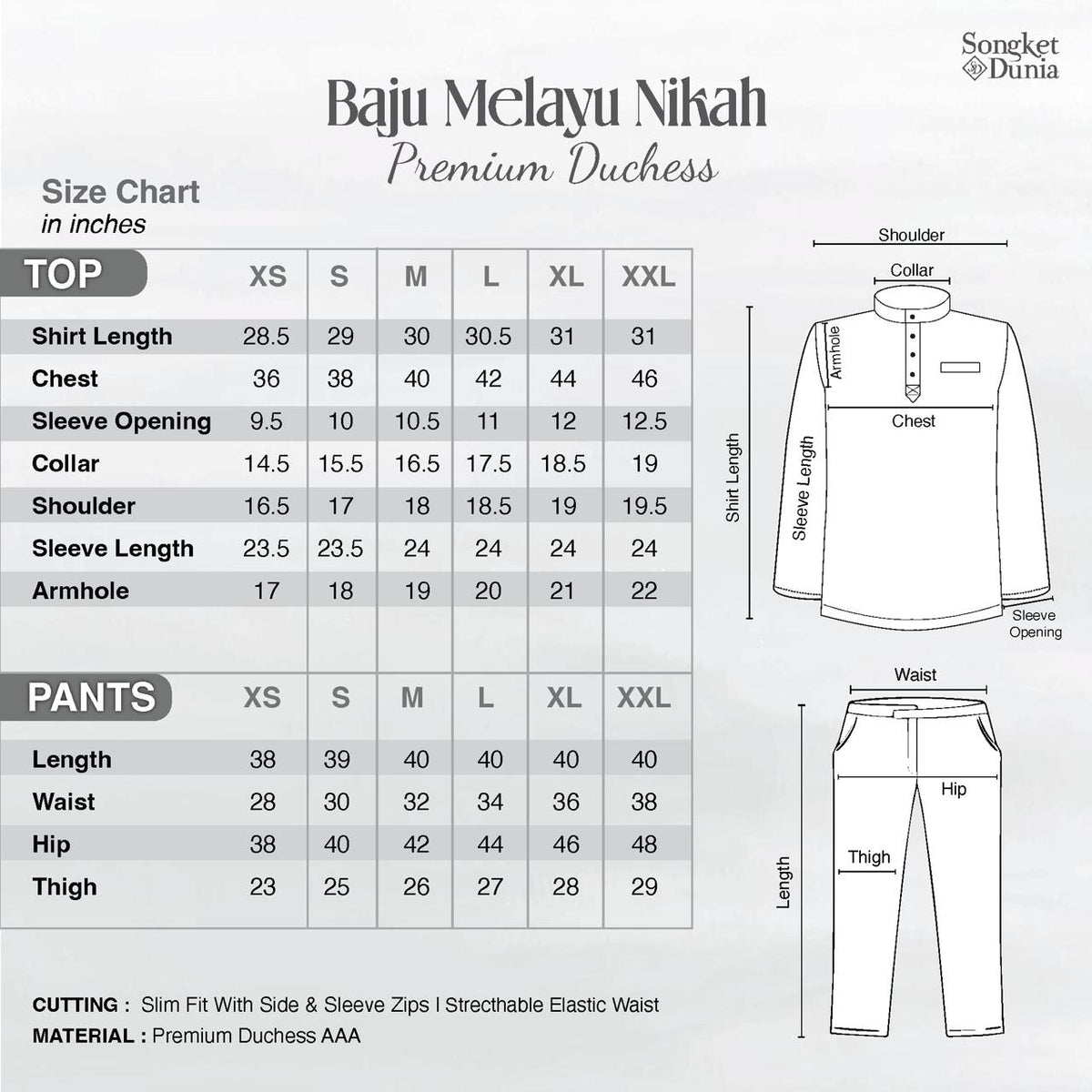 BAJU MELAYU (WHITE)