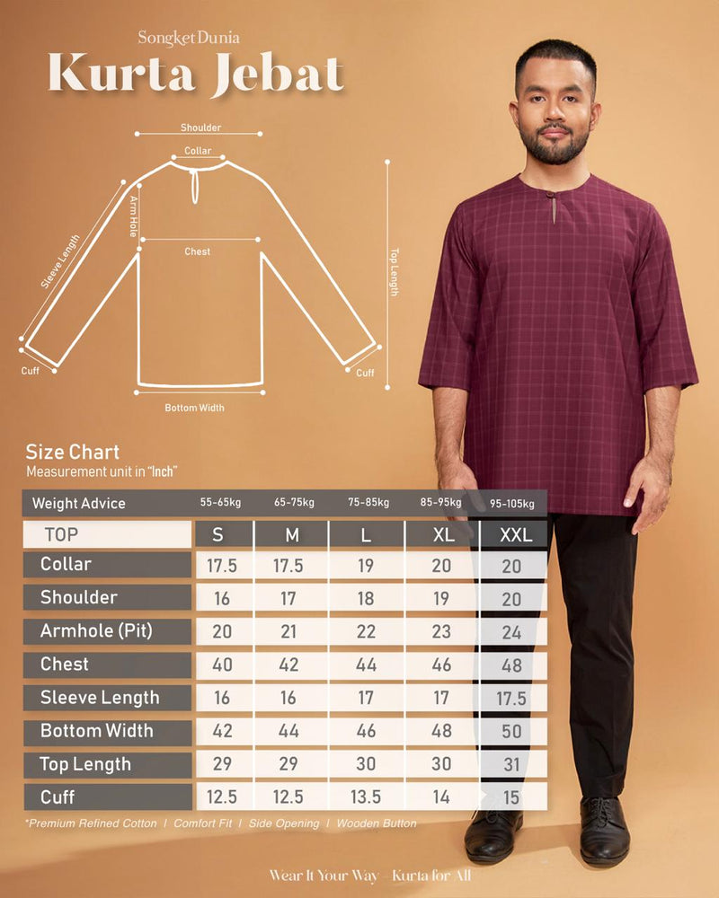 KURTA JEBAT (Checked) - BROWN