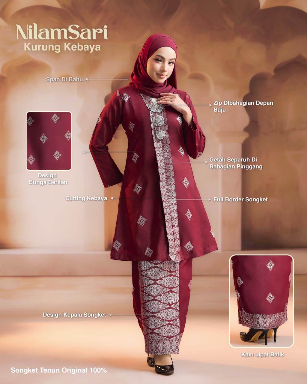 KURUNG NILAMSARI (KEBAYA) RTW | NAVY BLUE SILVER