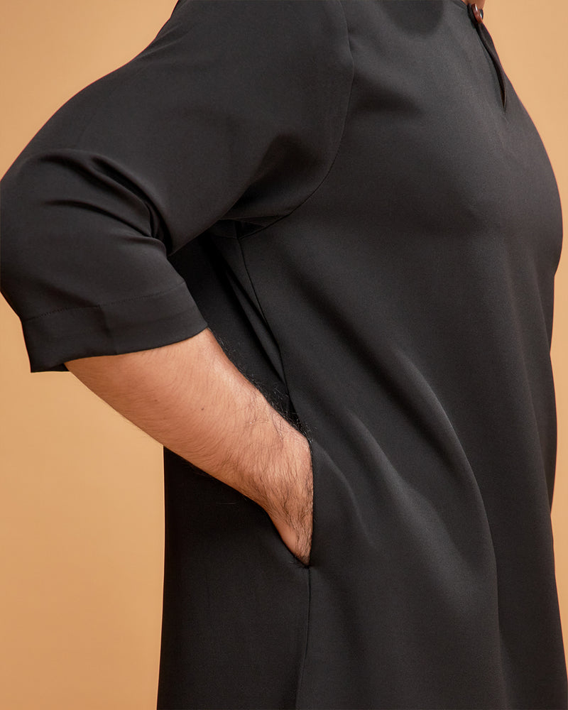 KURTA ARJUNA (Plain) - BLACK