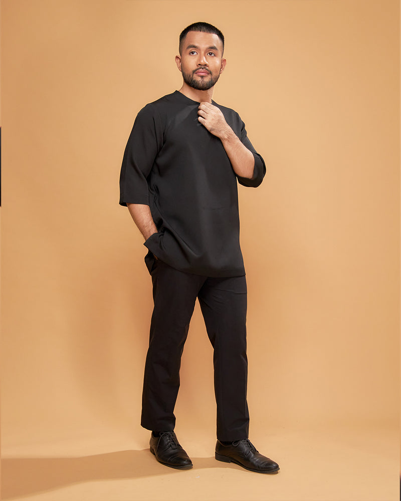 KURTA ARJUNA (Plain) - BLACK