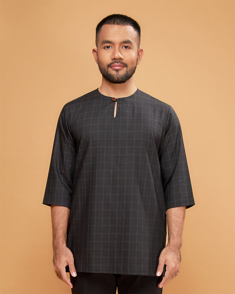 KURTA JEBAT (Checked) - BLACK