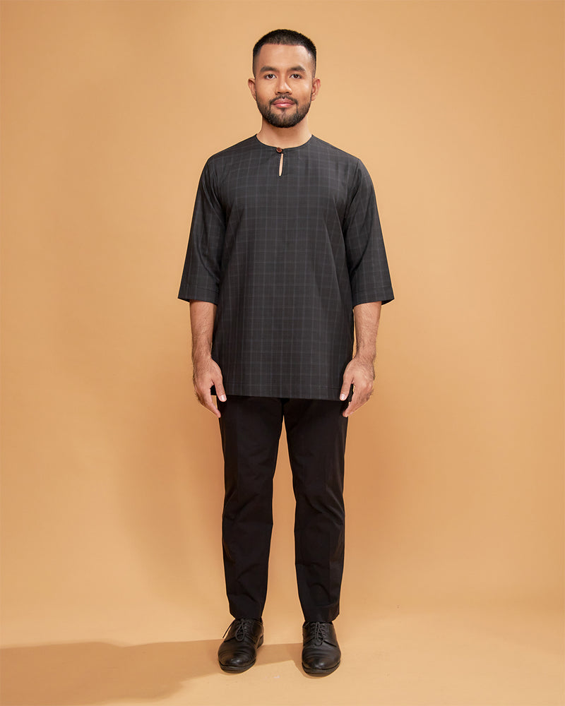 KURTA JEBAT (Checked) - BLACK