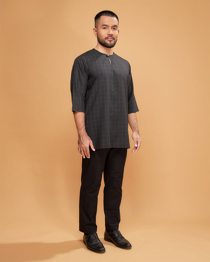 KURTA JEBAT (Checked) - BLACK