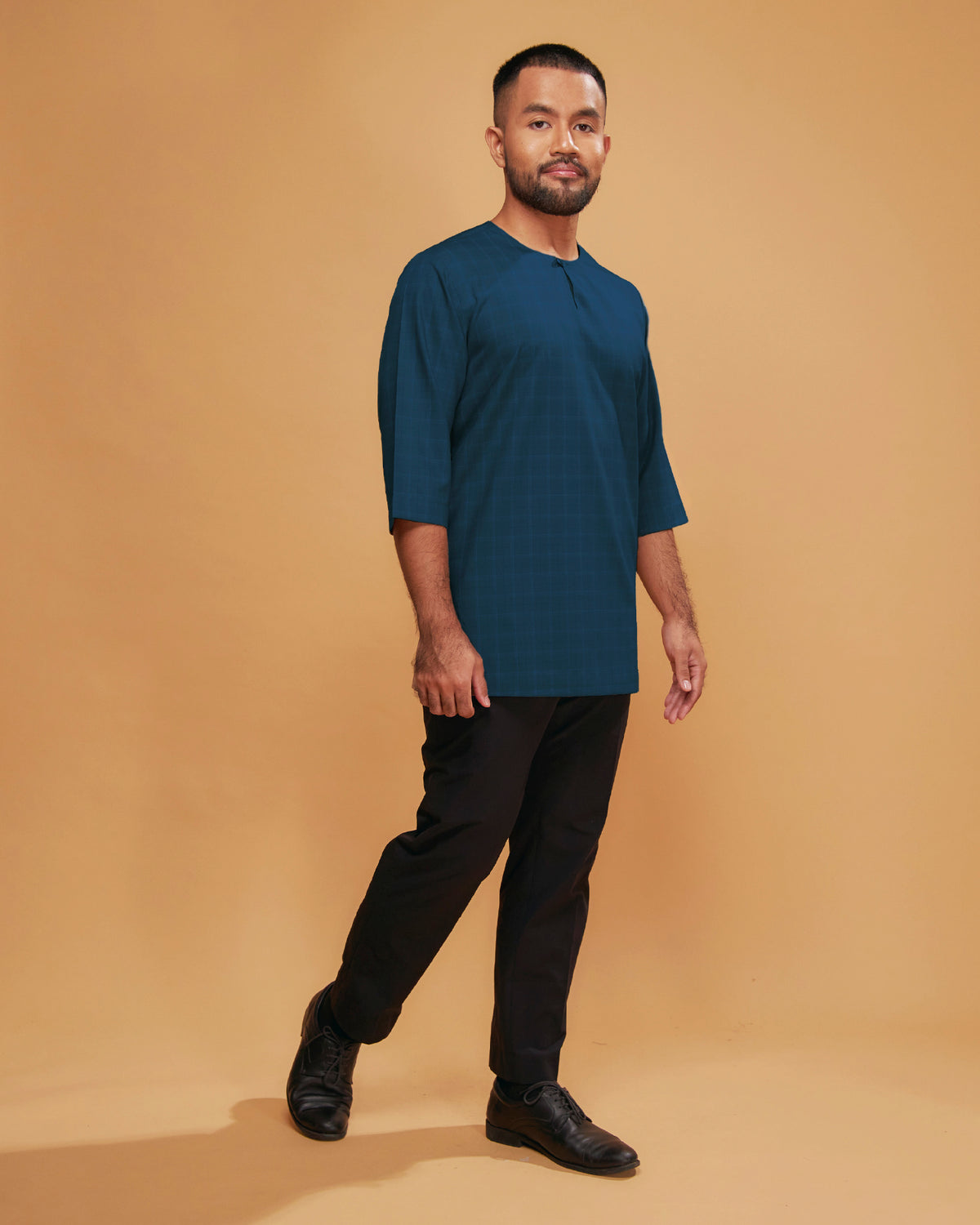 KURTA JEBAT (Checked) - TEAL BLUE