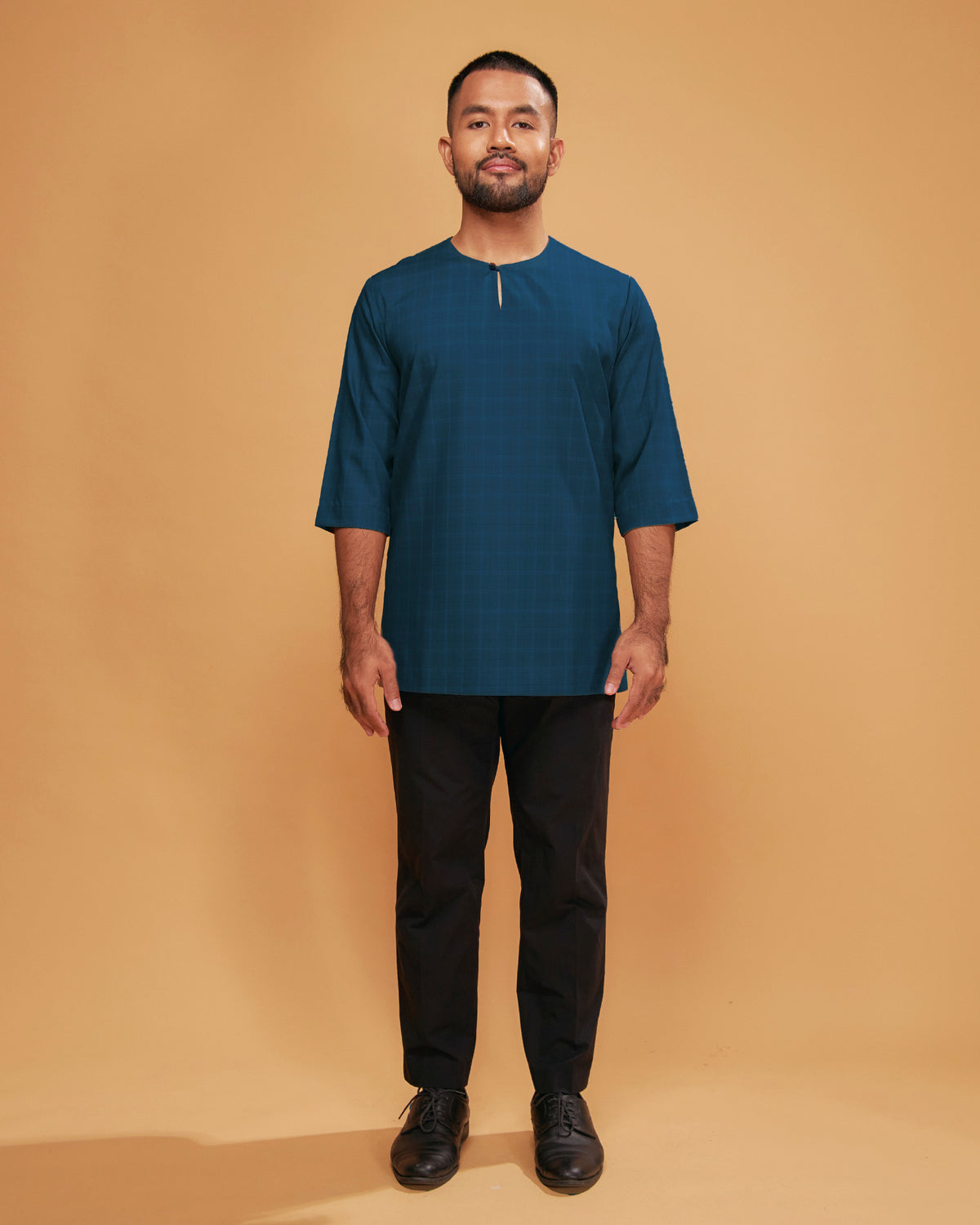 KURTA JEBAT (Checked) - TEAL BLUE