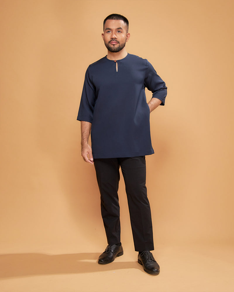 KURTA ARJUNA (Plain) - NAVY BLUE