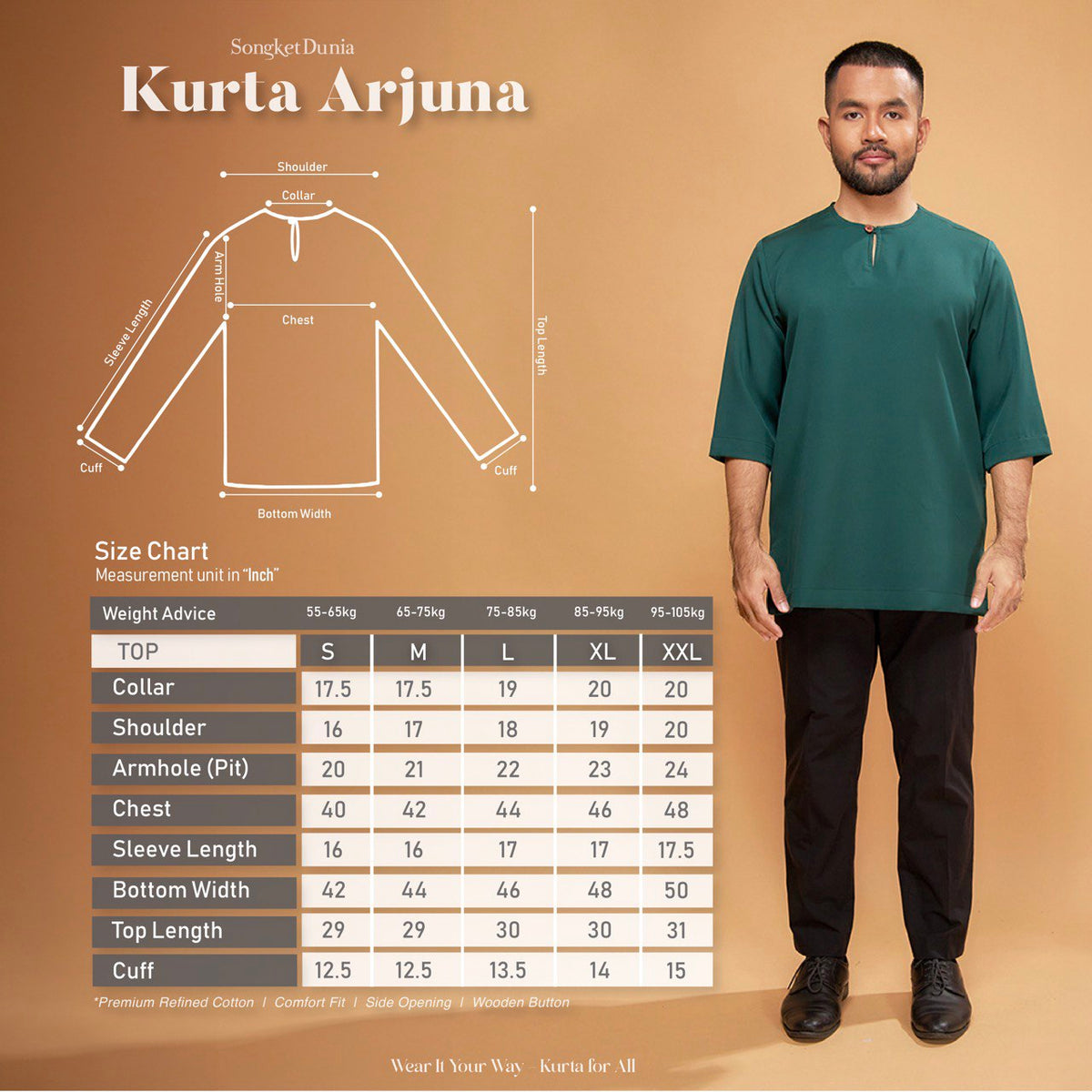 KURTA ARJUNA (Plain) - NUDE
