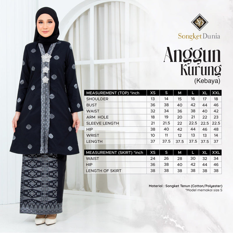 BLACK - GOLD | Kurung Anggun - Kebaya