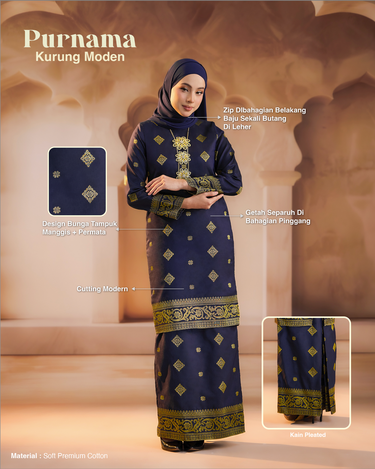 KURUNG PURNAMA (MODEN) RTW | MAROON GOLD