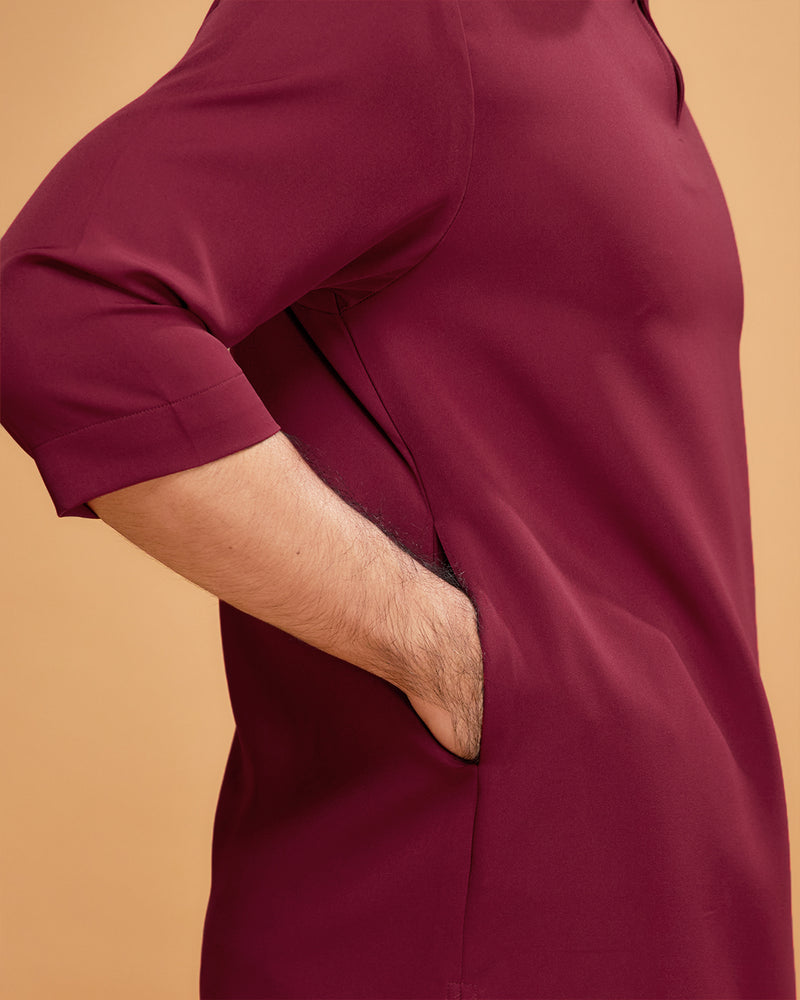 KURTA ARJUNA (Plain) - MAROON