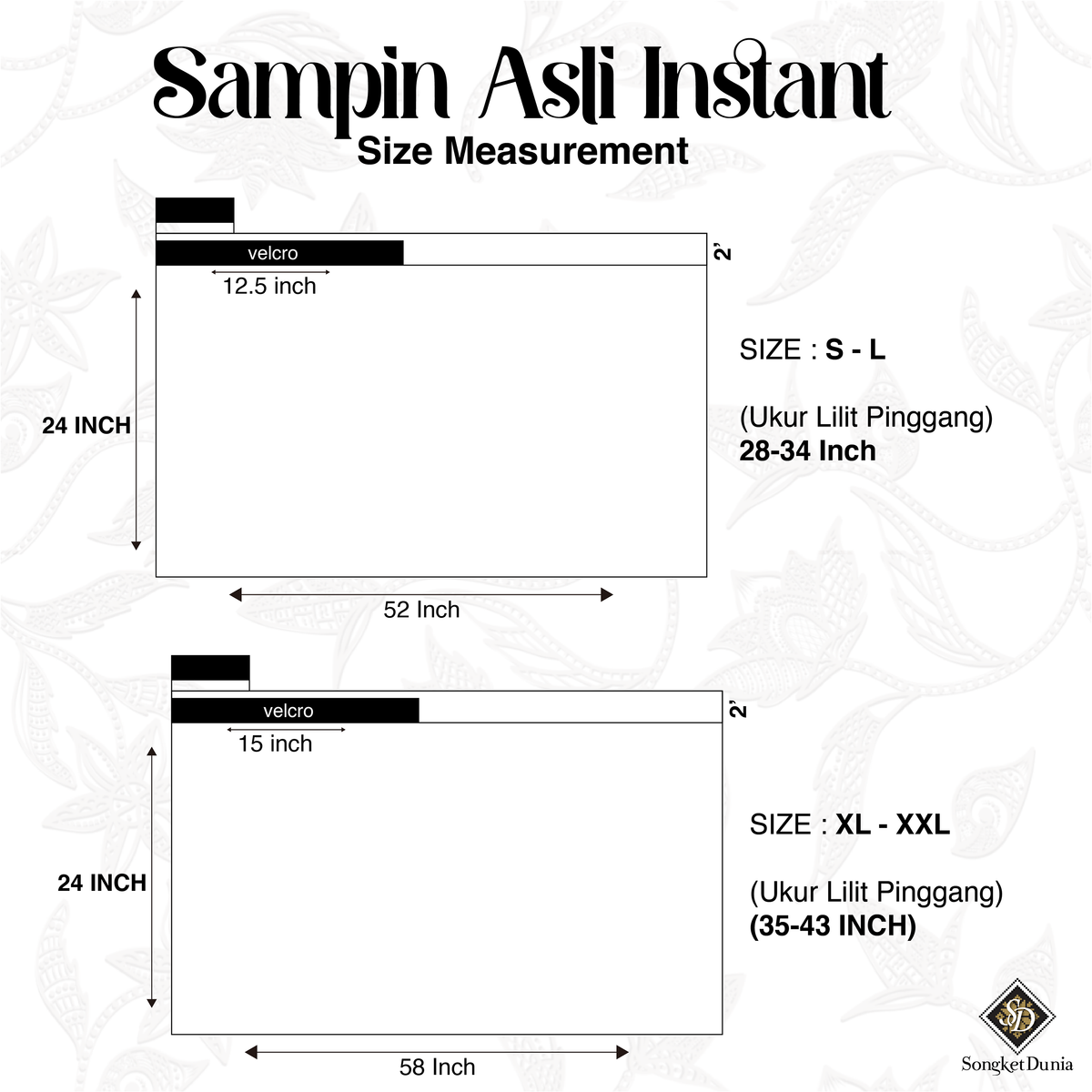 SAMPIN ASLI INSTANT | White Silver & Green (TM95) - Majestic