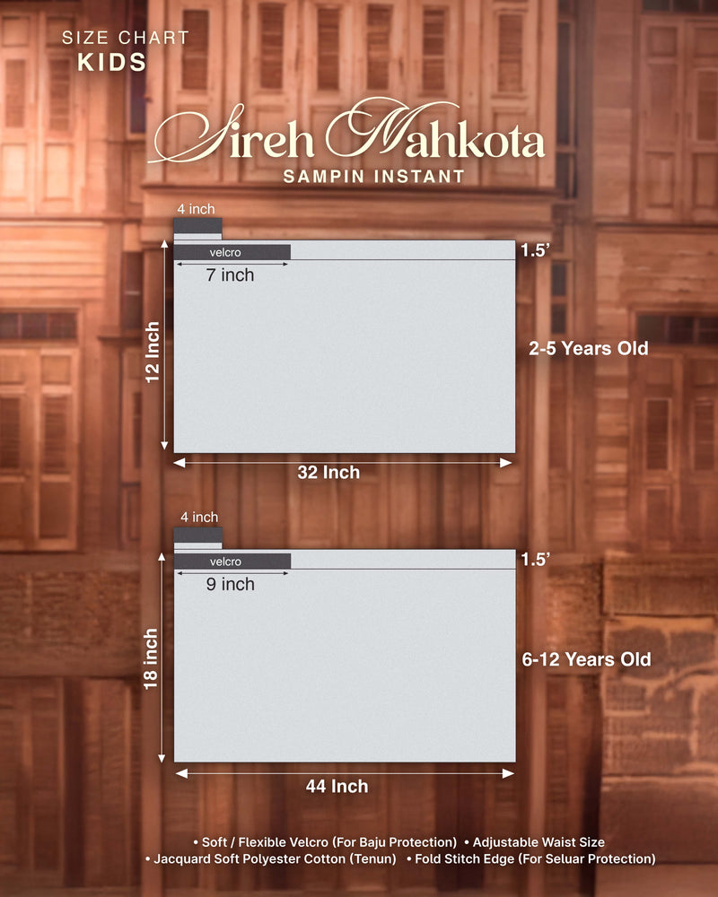 SAMPIN SIREH MAHKOTA (KIDS) - OFF WHITE/MIX (SM06)