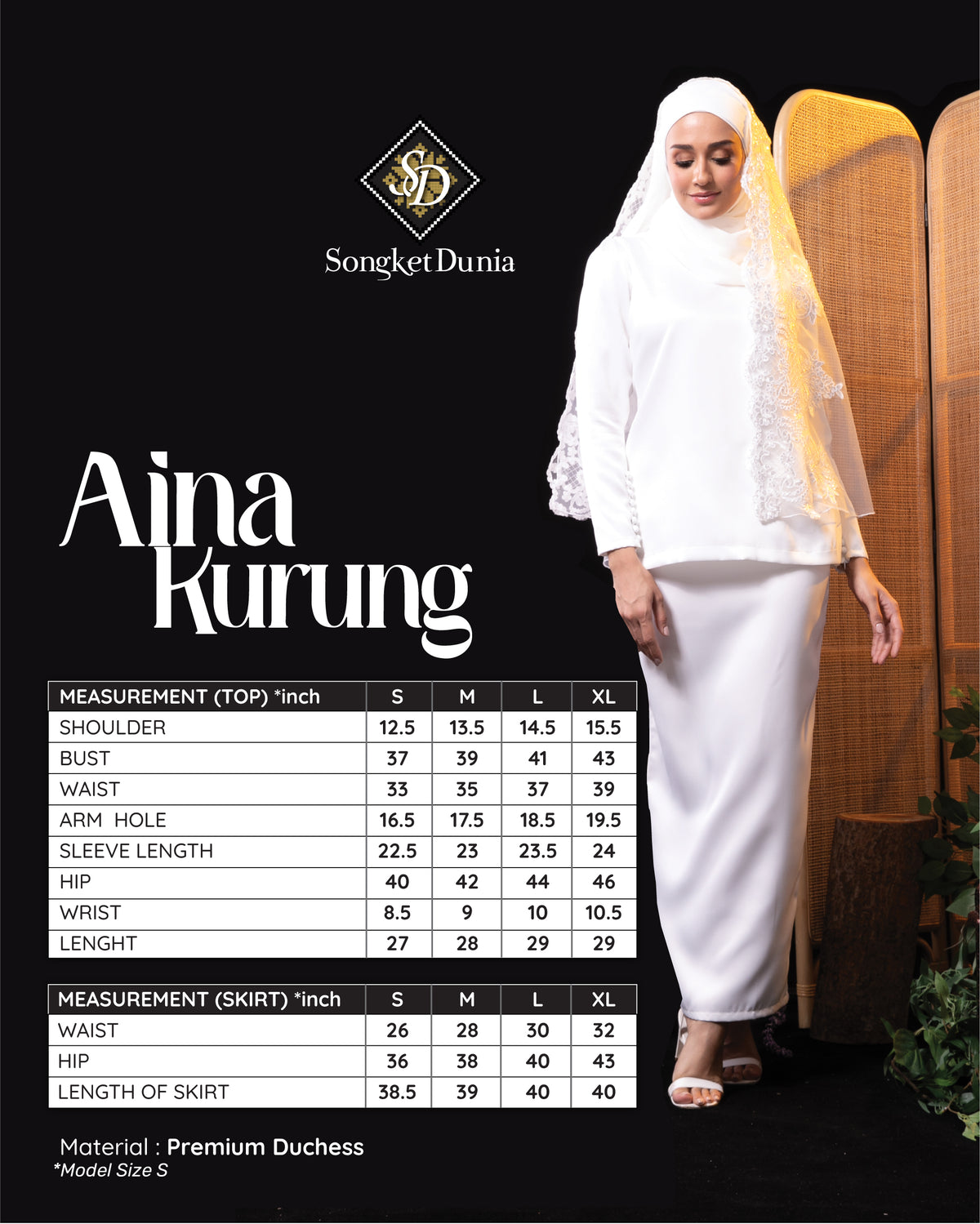 CLEARANCE | AINA KURUNG NIKAH ( OFF WHITE)
