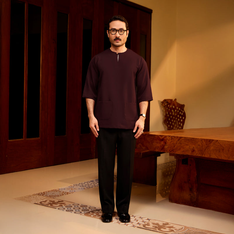 KURTA LAKSAMANA (PLAIN) FRONT POCKET - MAROON