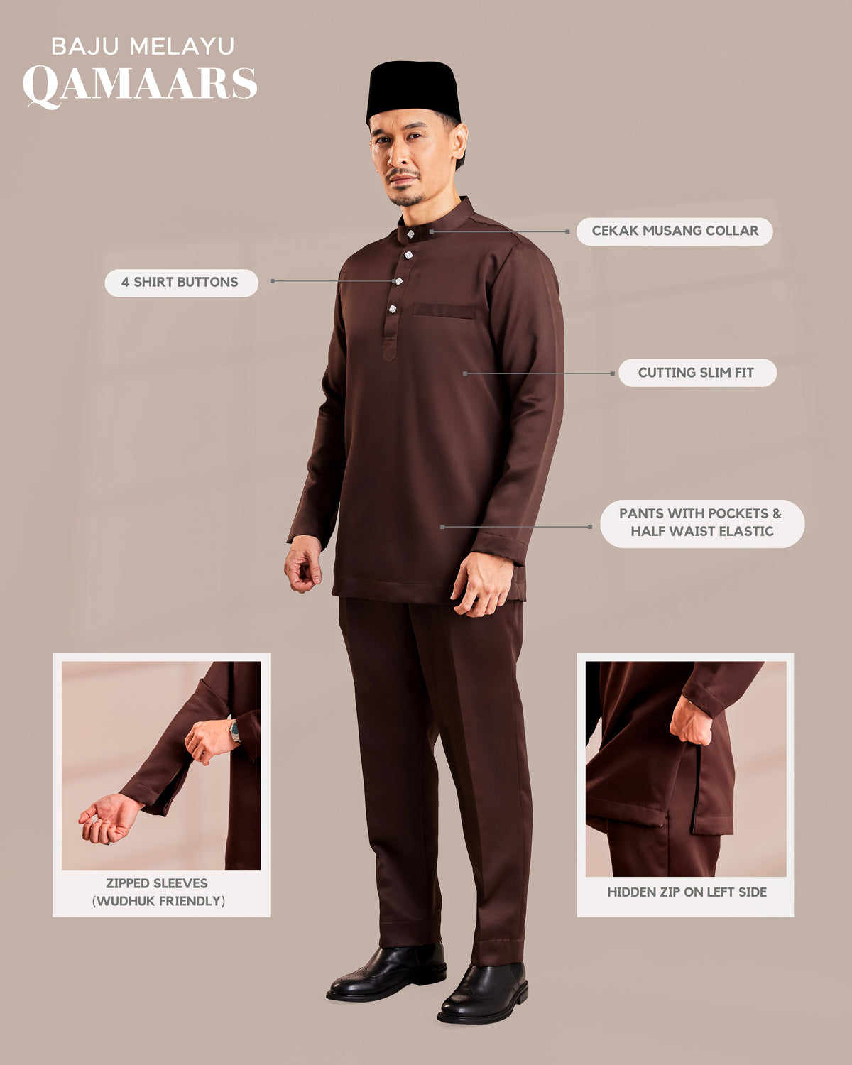 Clearance | BAJU MELAYU QAMAAR - CHILLI RED