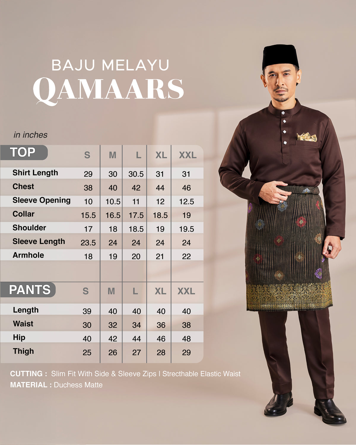 Clearance | BAJU MELAYU QAMAAR - MAROON