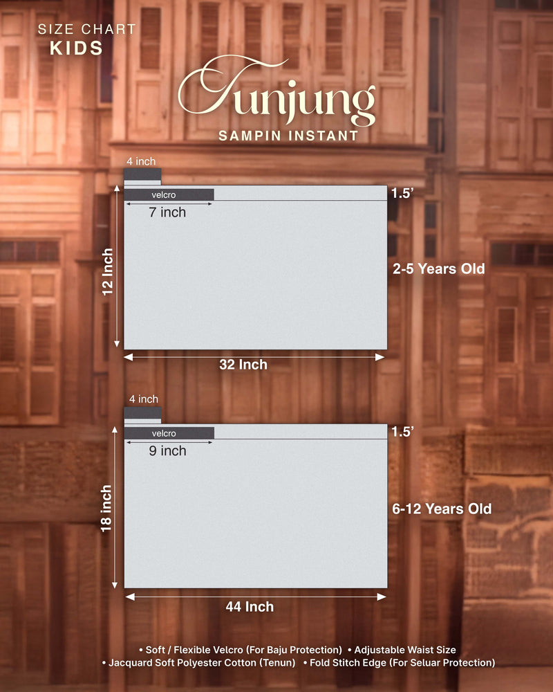 SAMPIN TUNJUNG (KIDS) - BLACK GOLD/BLUE (TJ04)