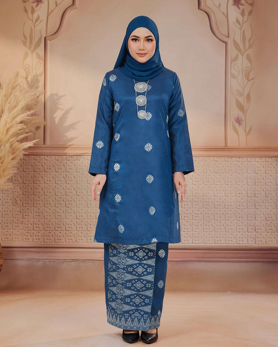 KURUNG SURAYA(PESAK GANTUNG) | TEAL BLUE - SILVER