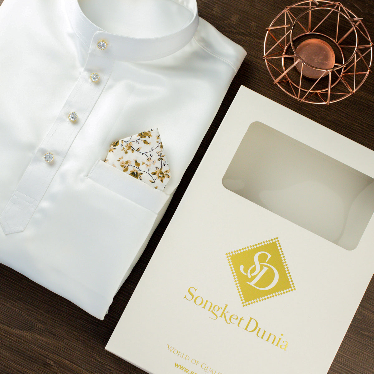 BAJU MELAYU PREMIUM DUCHESS (OFF WHITE)