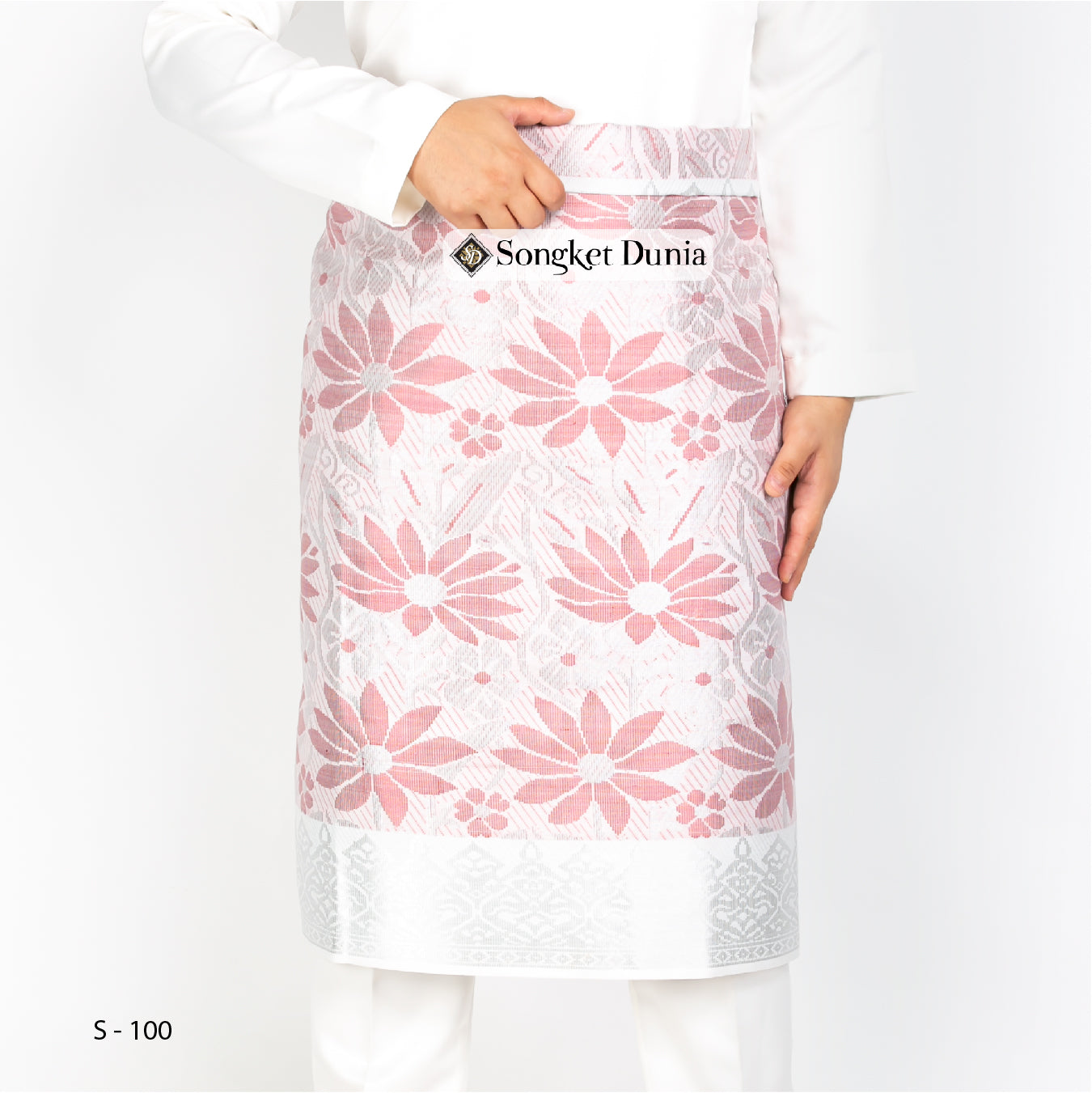 WHITE SILVER - Red (S100) | Majestic – SONGKET DUNIA