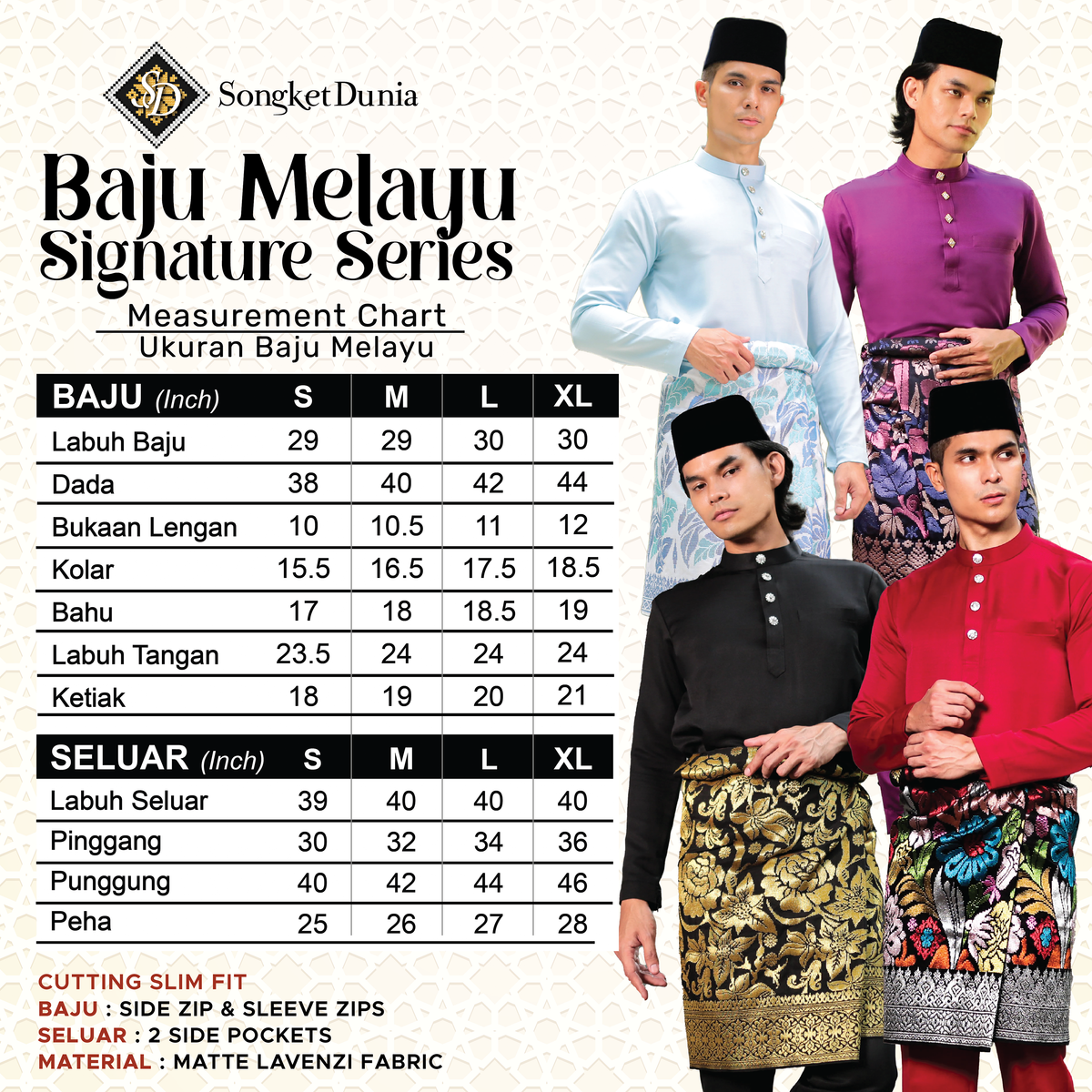Clearance | BAJU MELAYU SIGNATURE - DUSTY PINK